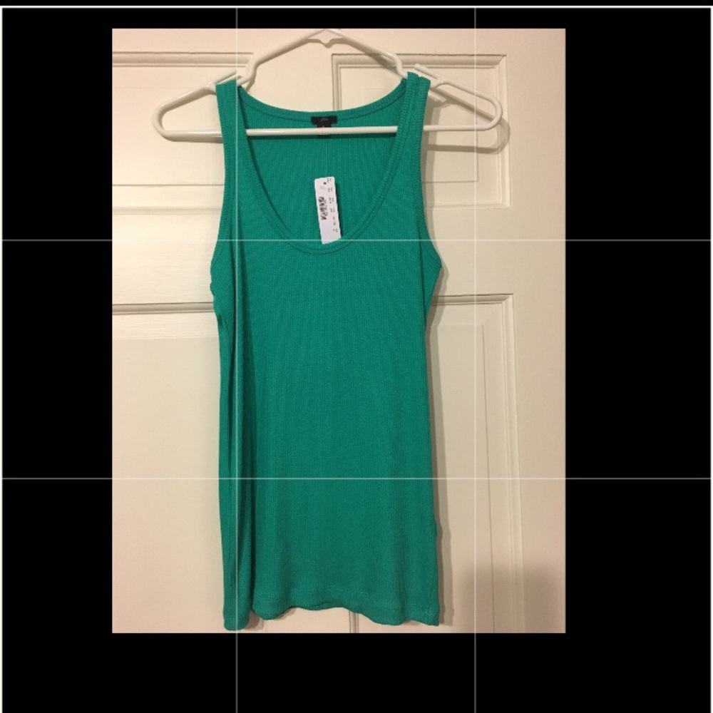 JCrew Teal Round-Neck Ribbed Tank Size Small NWT!